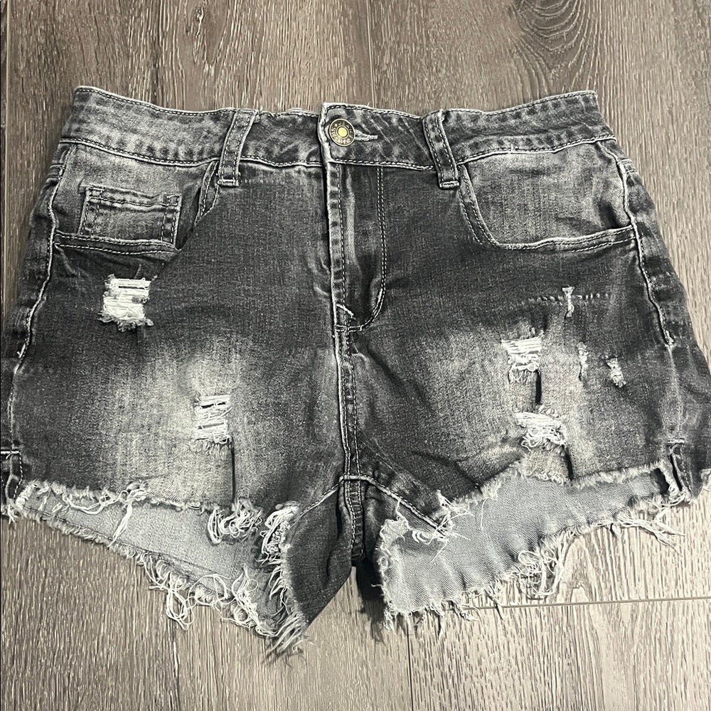 Amazon Black Distressed Jean Shorts